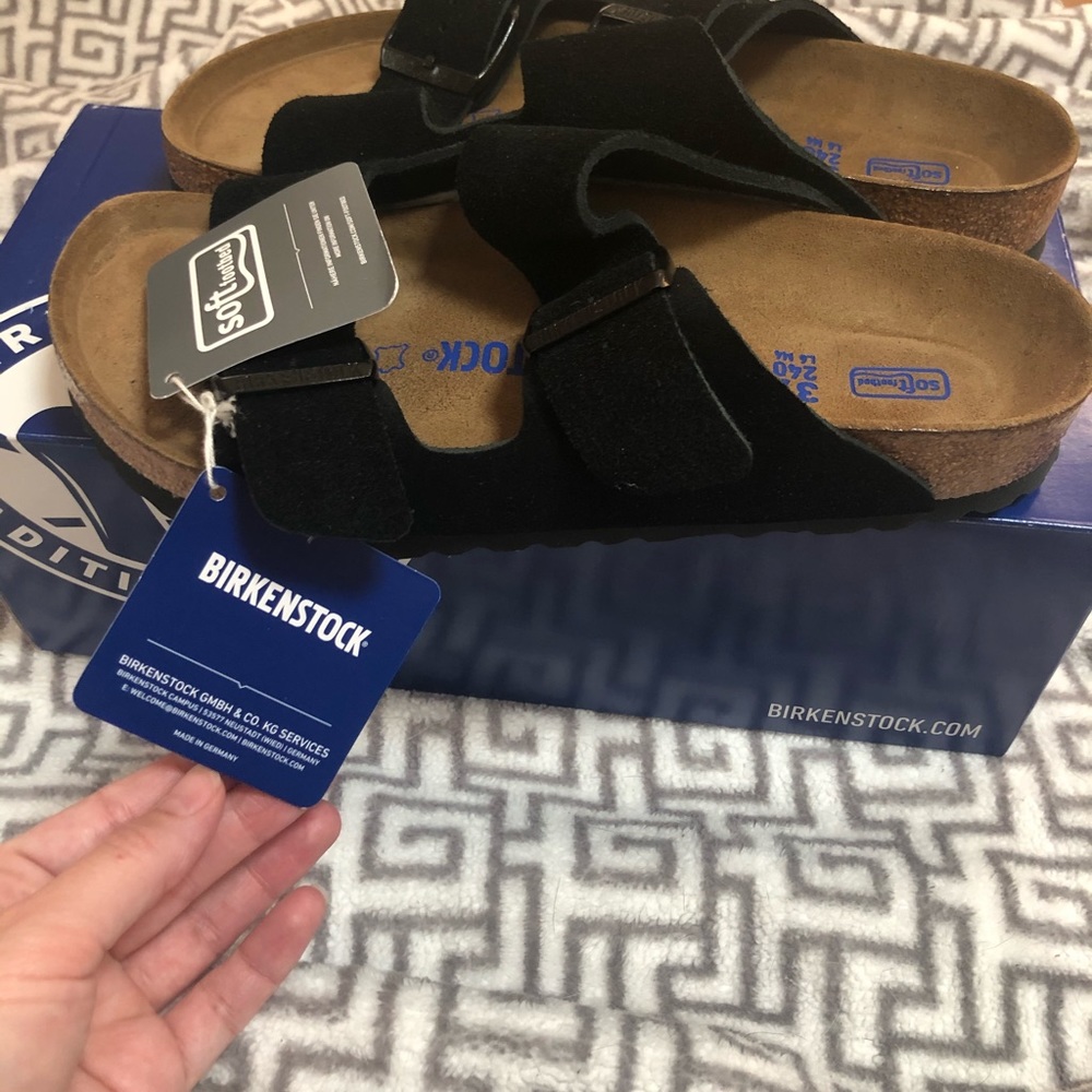 Birkenstock Arizona black suede asst medium new